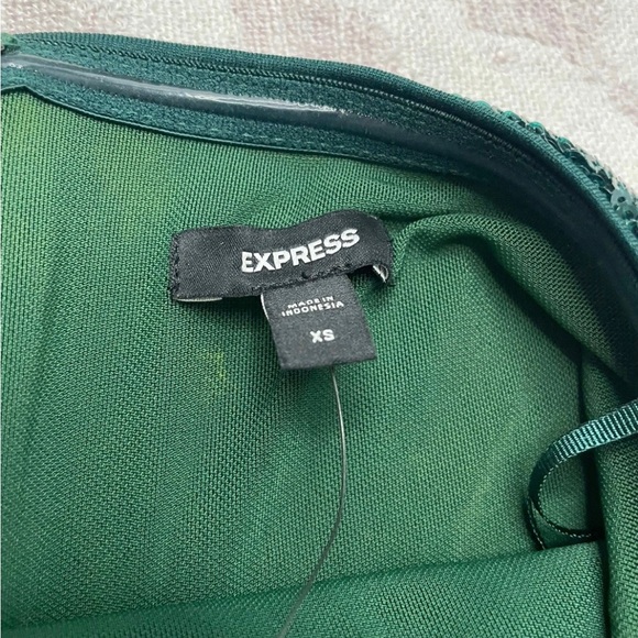 Express Elegant Strapless Sequin Dress Green - Picture 7 of 8